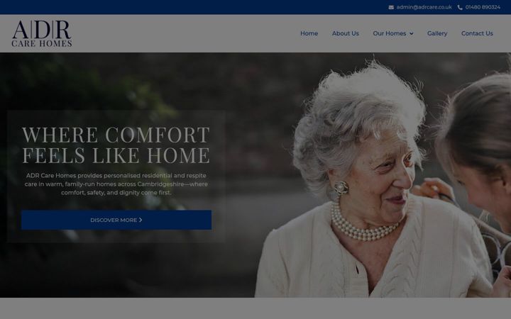 Screenshot von adrcare.co.uk