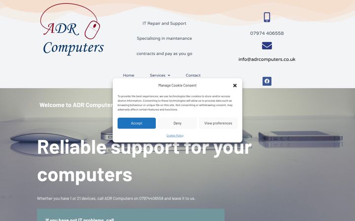 Screenshot von adrcomputers.co.uk