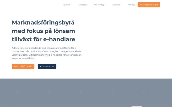 Screenshot of adrelevance.se