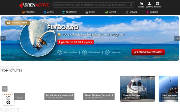 Screenshot of adrenactive.com