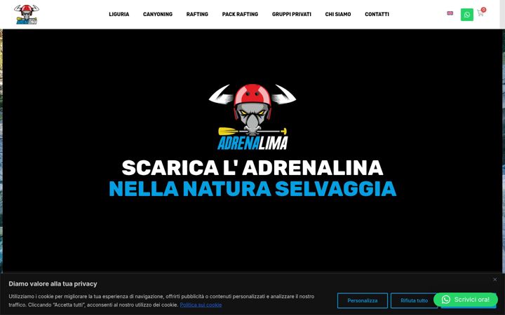 Snímek obrazovky adrenalima.it