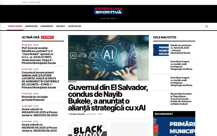 Screenshot of adrenalinasportiva.ro