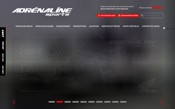 Ekraanipilt saidist adrenalinemontmagny.ca