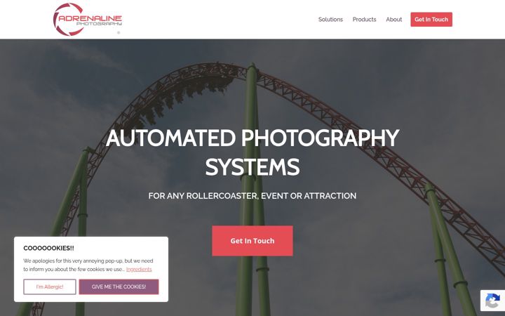 Screenshot of adrenalinephotography.co.uk