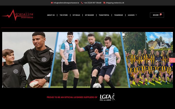Screenshot of adrenalinesportswear.ie