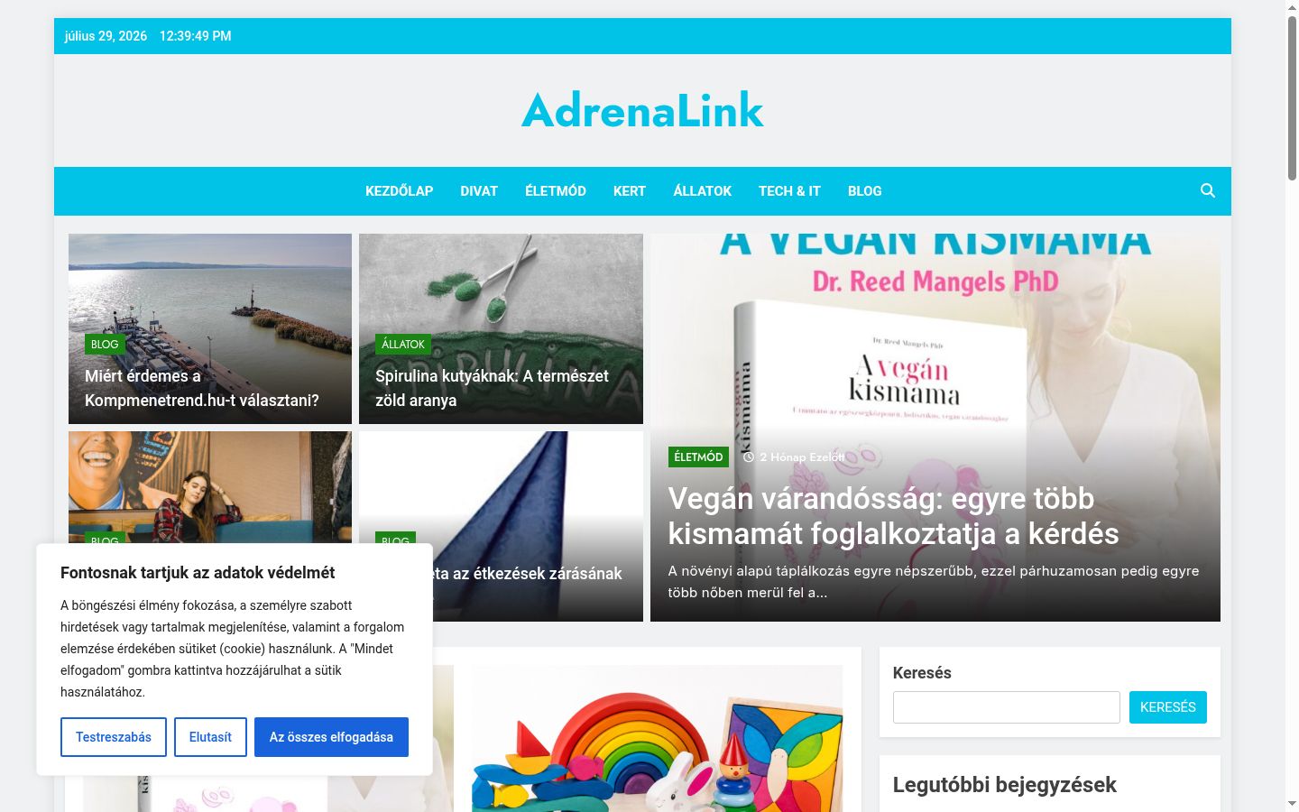 Screenshot van de toestemmingsbanner zoals getoond vóór enige interactie