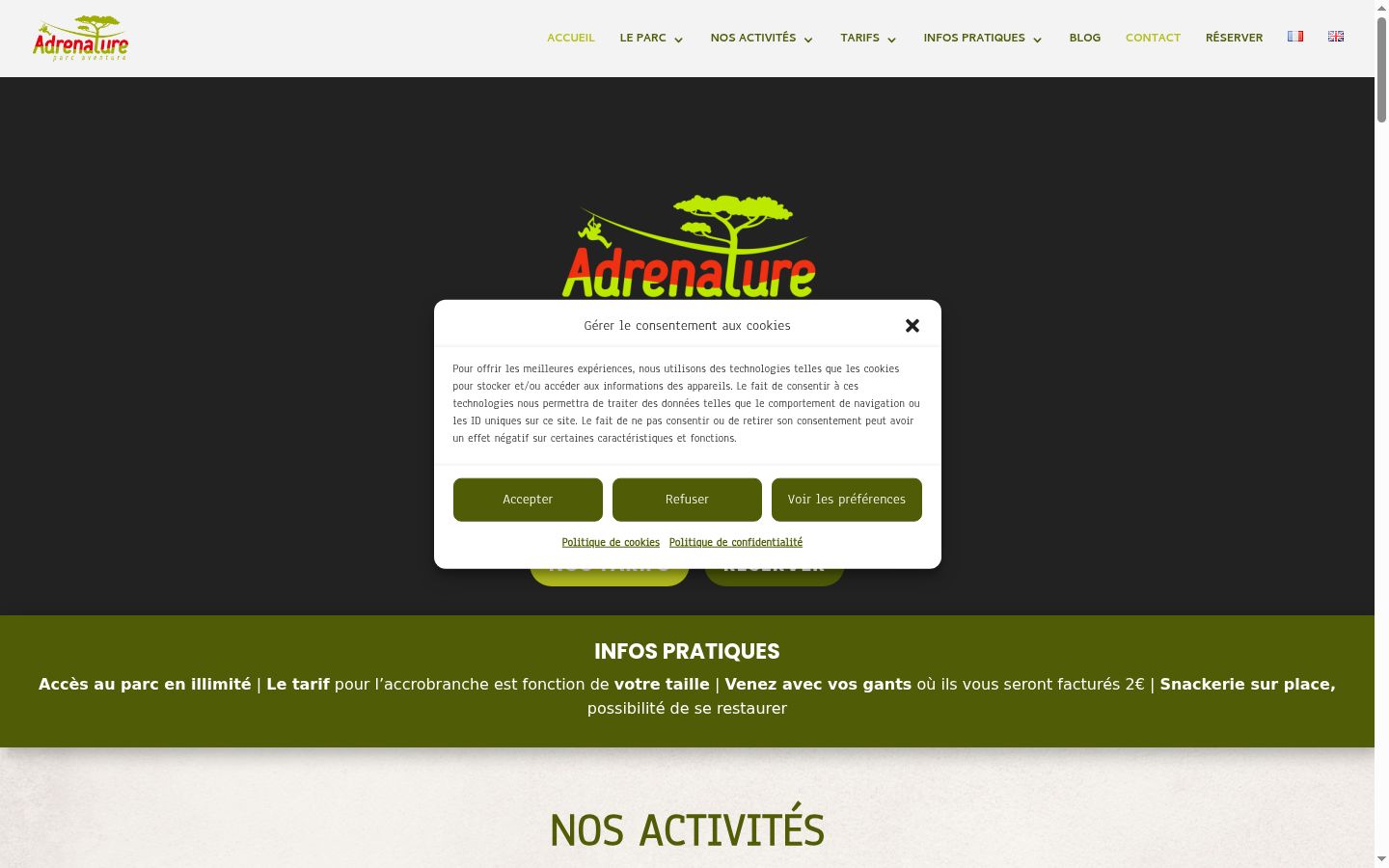 Screenshot of the consent banner shown before any interaction