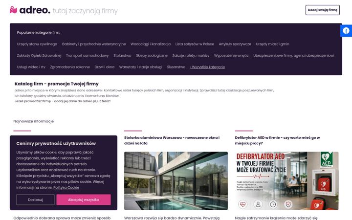Screenshot του adreo.pl