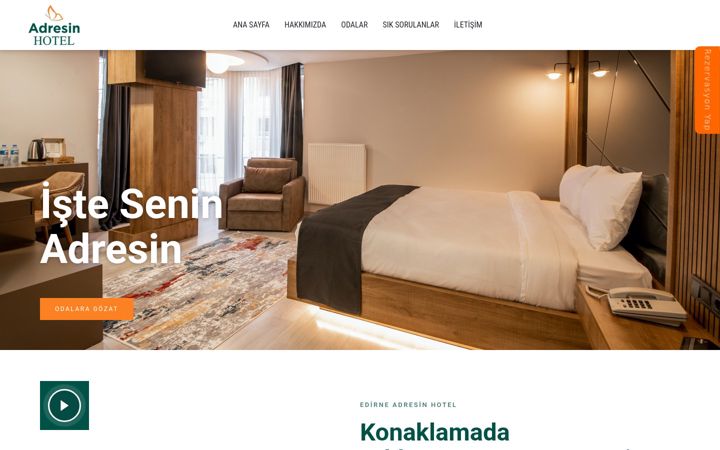 Screenshot of adresinhotel.com.tr