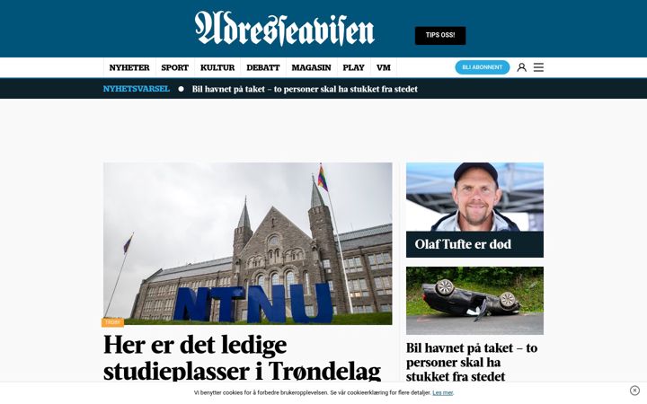 Screenshot of adresseavisen.no