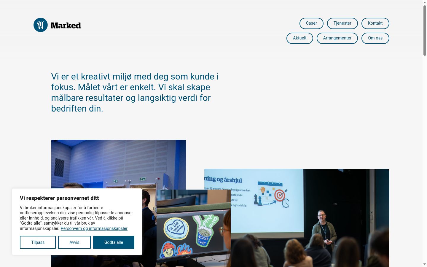 Screenshot of the consent banner shown before any interaction