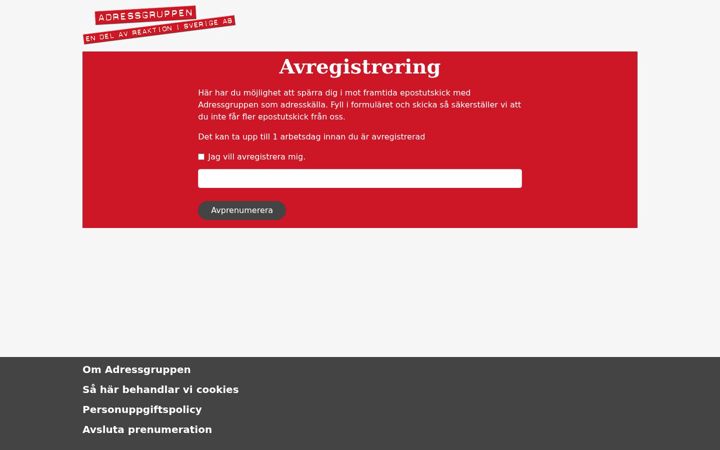 Skærmbillede af adressgruppen.se