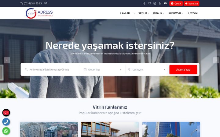 Posnetek zaslona adresslifegayrimenkul.com