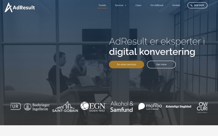 Screenshot of adresult.dk