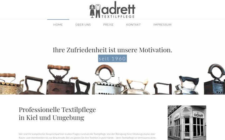 Screenshot of adrett-textilpflege-kiel.de