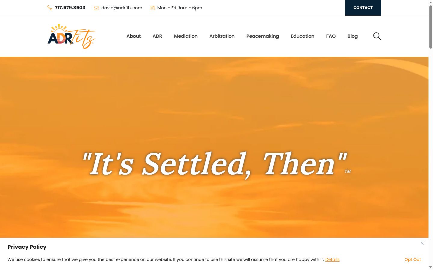 Screenshot of the consent banner shown before any interaction