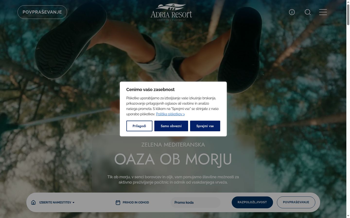 Sutikimo reklamjuostės, rodytos prieš bet kokią sąveiką, ekrano kopija