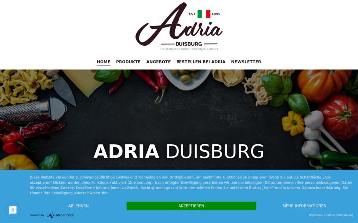 Screenshot of adria-italianfood.de