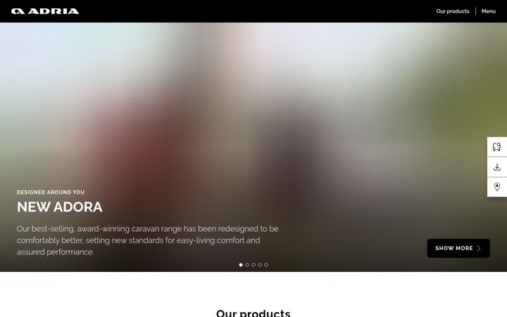 Screenshot of adria-mobil.com