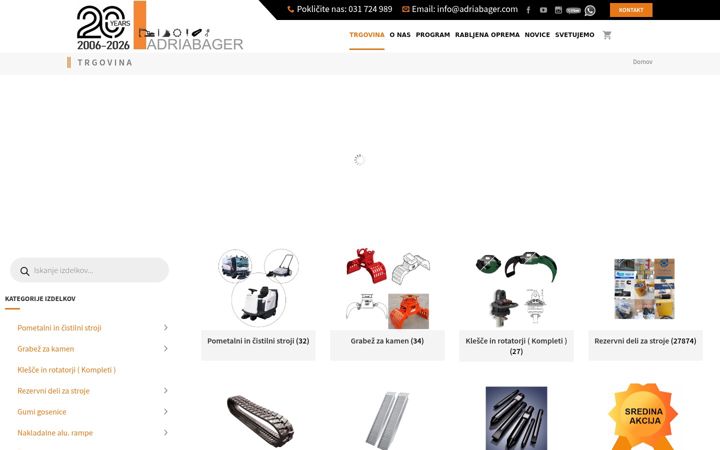 Posnetek zaslona adriabager.com
