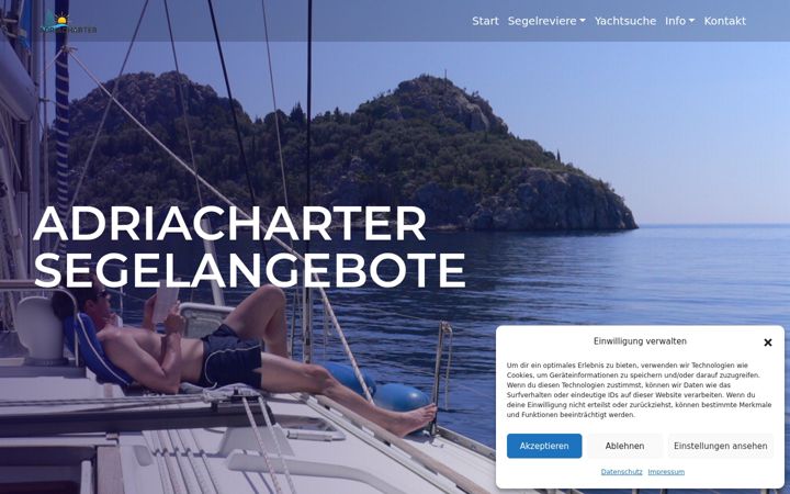 Ekrano kopija adriacharter.de