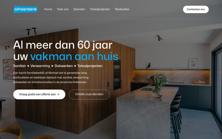 Screenshot of adriaensens.be