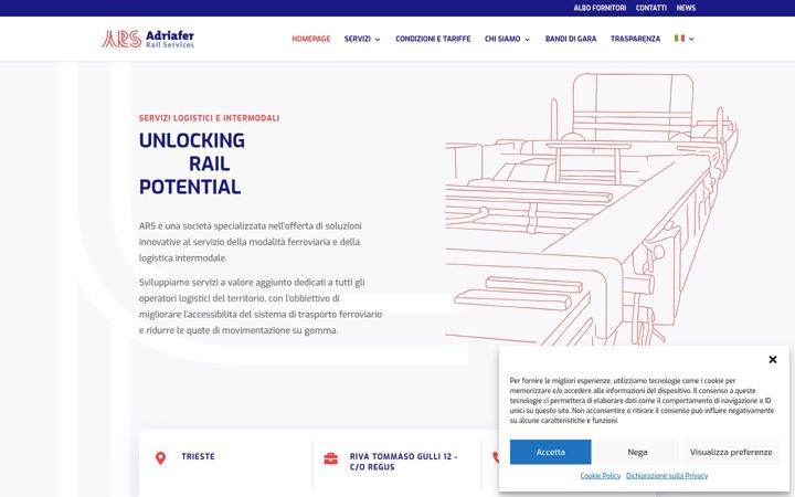 Skärmbild av adriaferrailservices.com