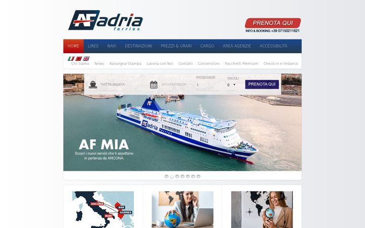 Screenshot of adriaferries.com