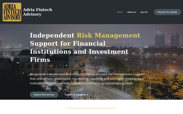 Screenshot of adriafintechadvisory.com