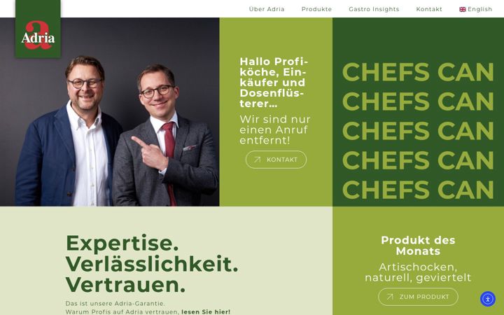 Screenshot of adriafood.de
