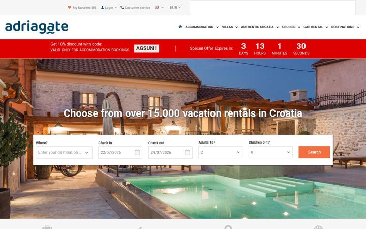 Screenshot von adriagate.com