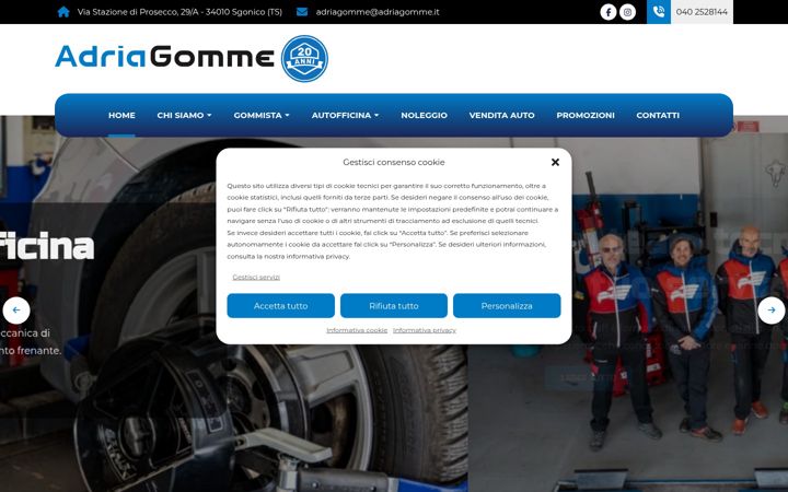 Screenshot of adriagomme.it