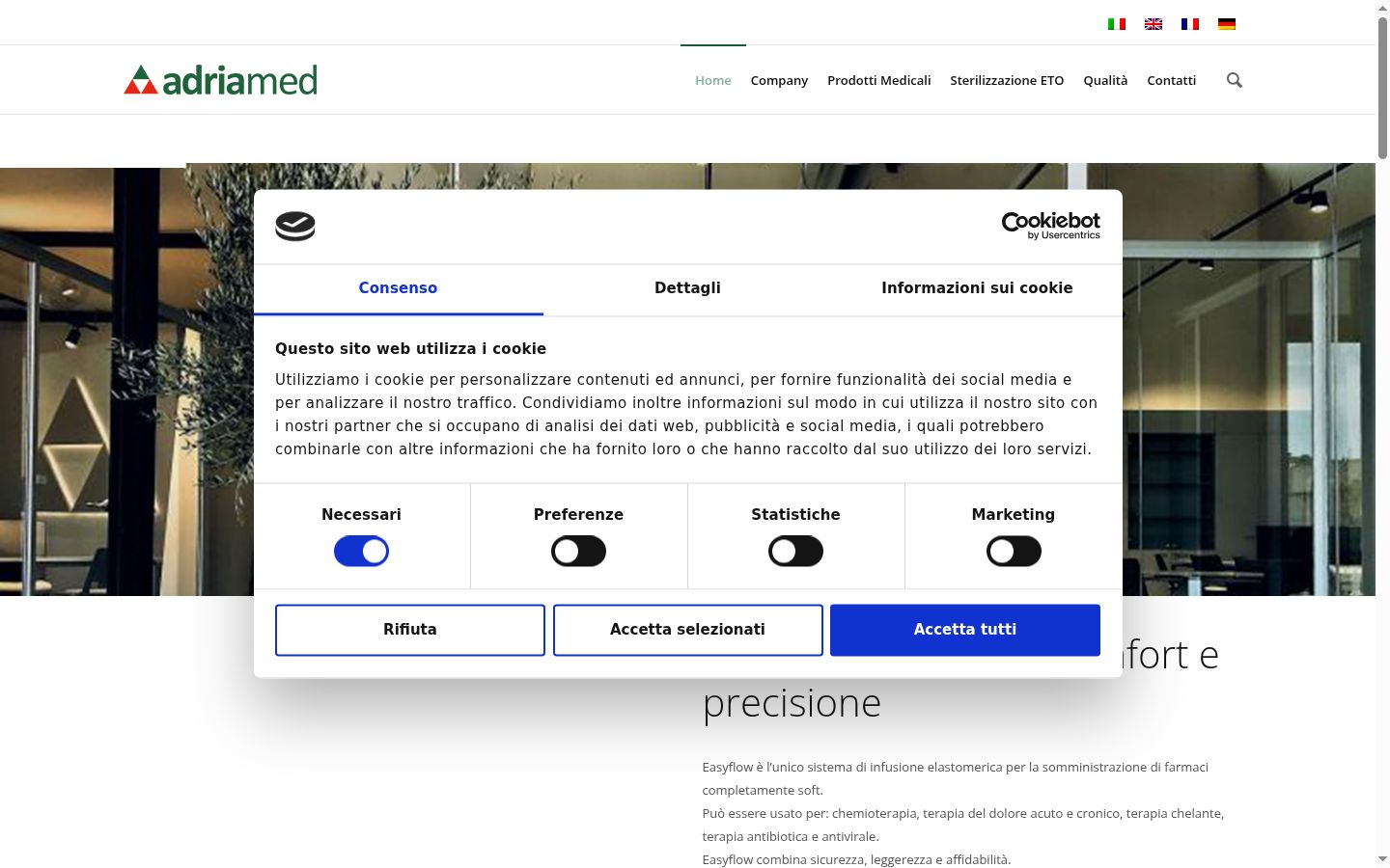 Zrzut ekranu banera zgody wyświetlanego przed jakąkolwiek interakcją