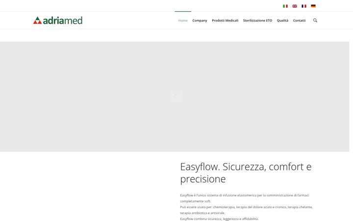 Skärmbild av adriamed.com