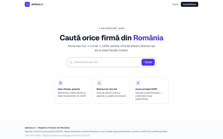 Screenshot of adriana.ro
