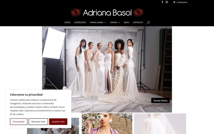 Skärmbild av adrianabasol.com