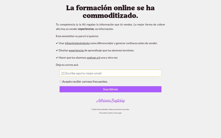Skärmbild av adrianabastidas.com
