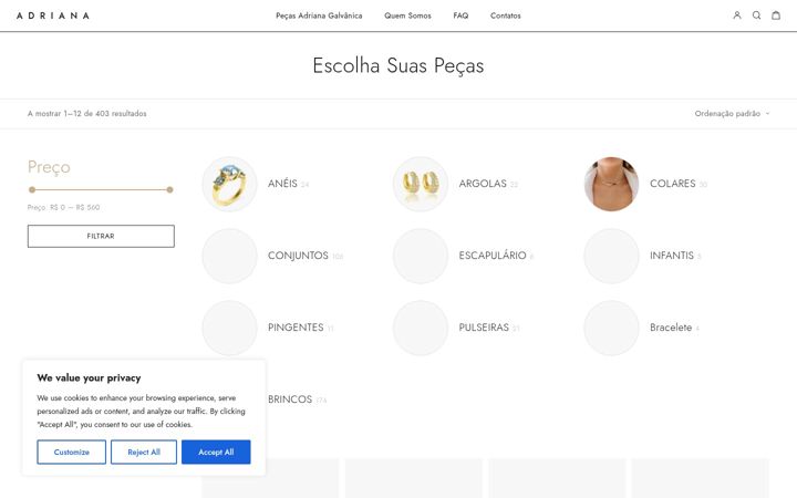 Skärmbild av adrianacatalogo.com