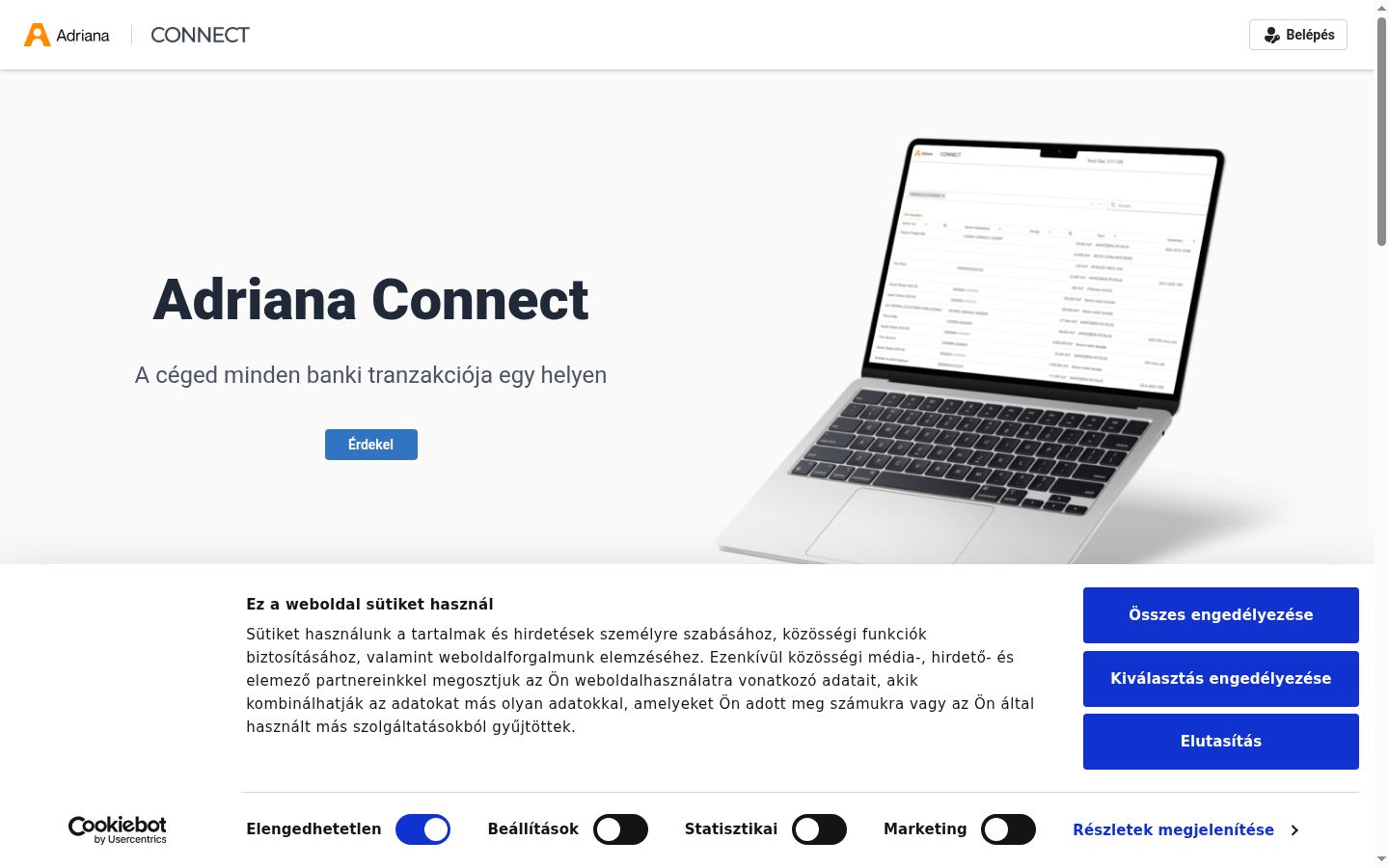 Screenshot del banner di consenso mostrato prima di qualsiasi interazione