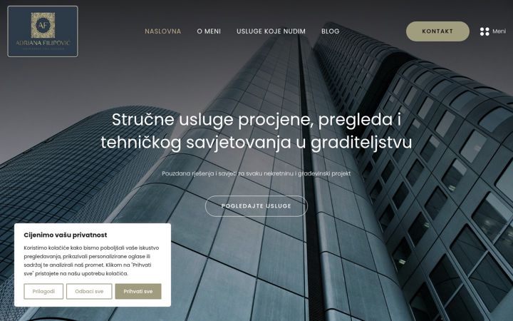 Screenshot of adrianafilipovic.com