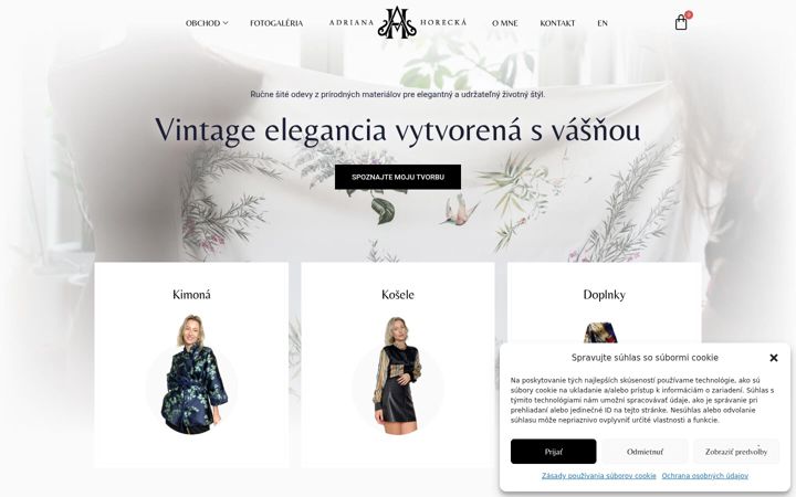 Screenshot of adrianahorecka.com