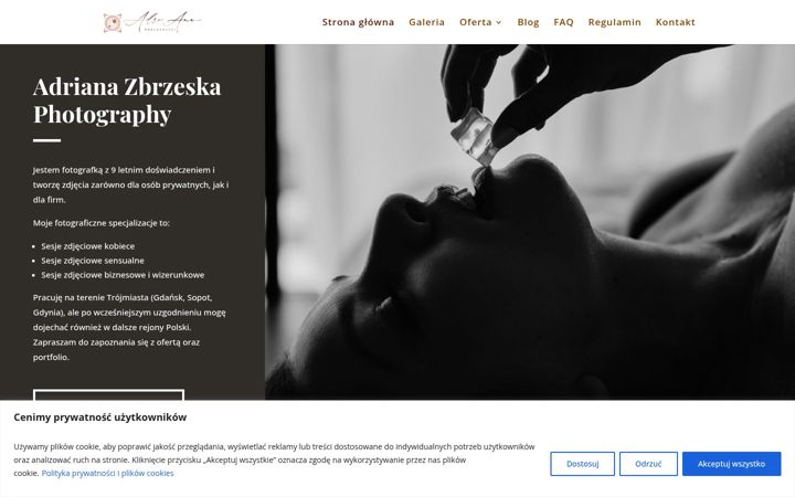 Captură de ecran a adrianaphotography.pl