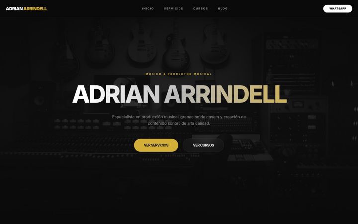 Skärmbild av adrianarrindell.com