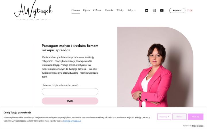 Screenshot ta' adrianawojtuszek.pl