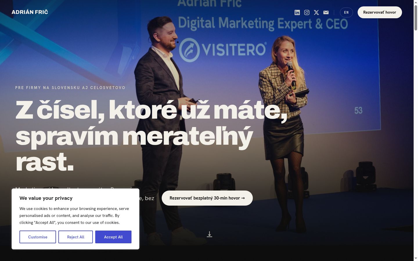 Screenshot del banner di consenso mostrato prima di qualsiasi interazione