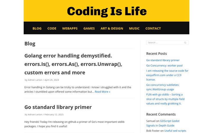 Screenshot of adrianlarion.com