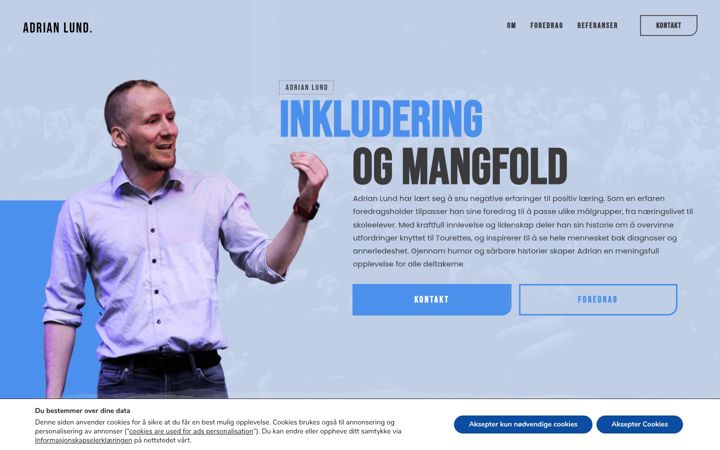 Screenshot of adrianlund.no