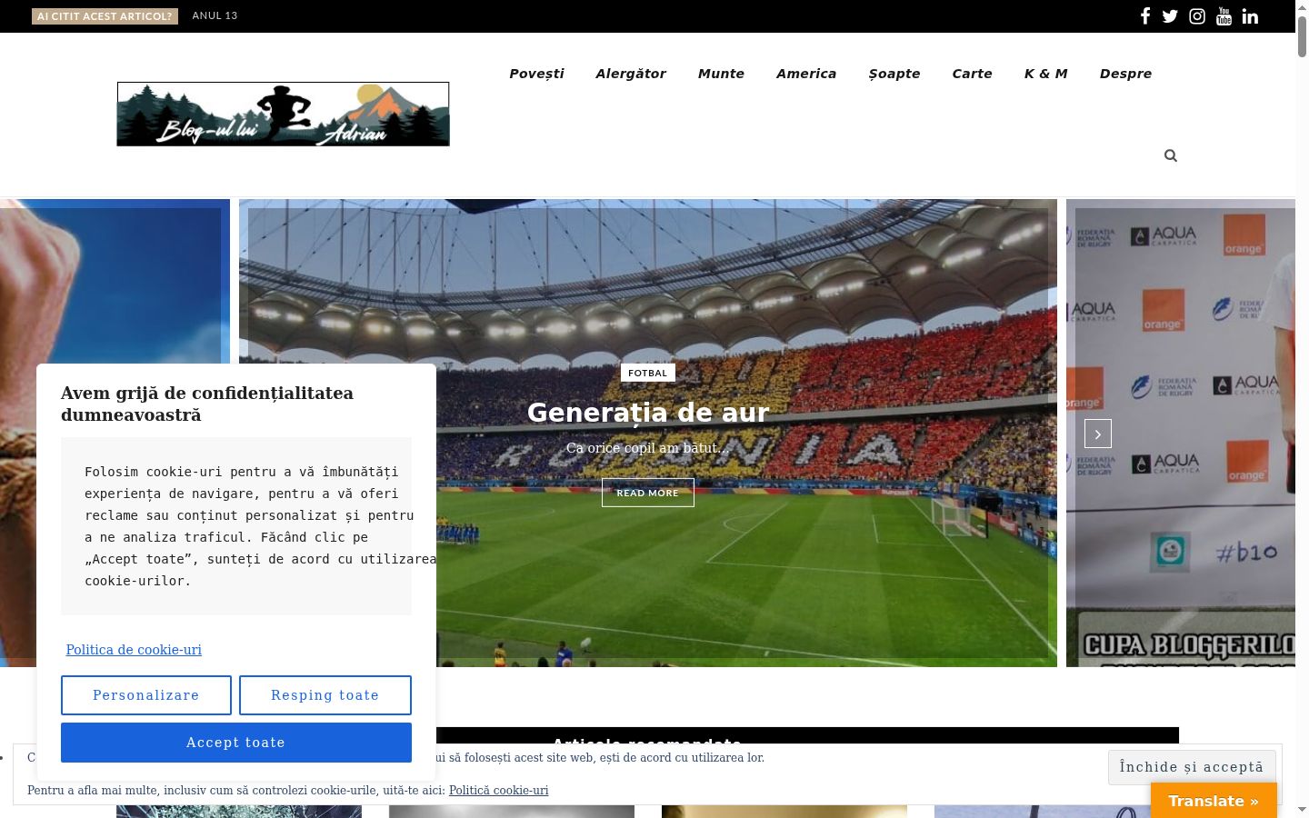 Captura de pantalla del banner de consentimiento mostrado antes de cualquier interacción