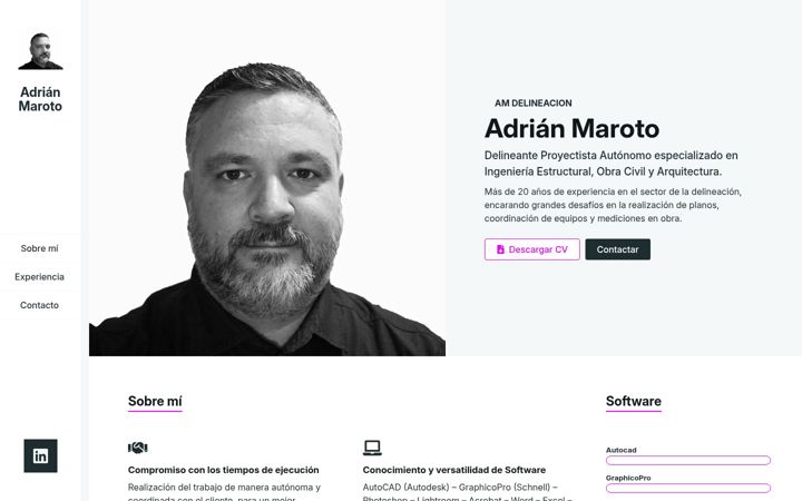 Skærmbillede af adrianmaroto.com