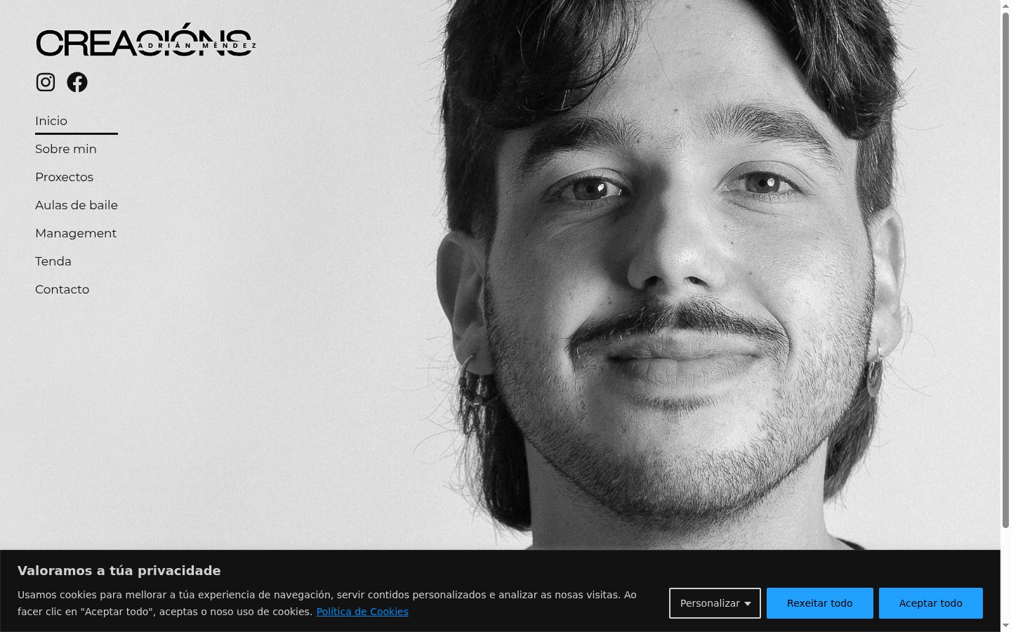 Screenshot del banner di consenso mostrato prima di qualsiasi interazione